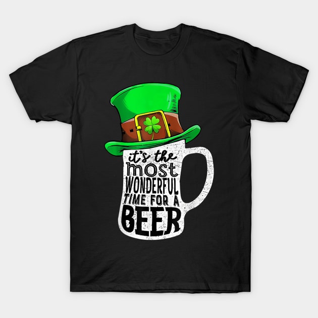 It's The Most Wonderful Time For A Beer Hat St Patrick's Day T-Shirt by Gearlds Leonia